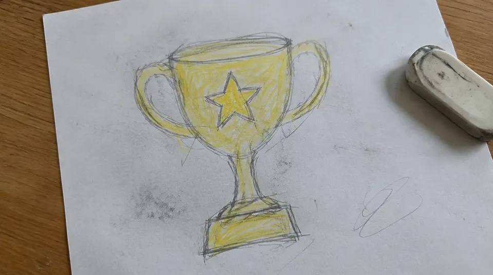 Pencil sketch of Trophy